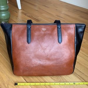 FOSSIL Sydney Shopper Tote leather black/brown